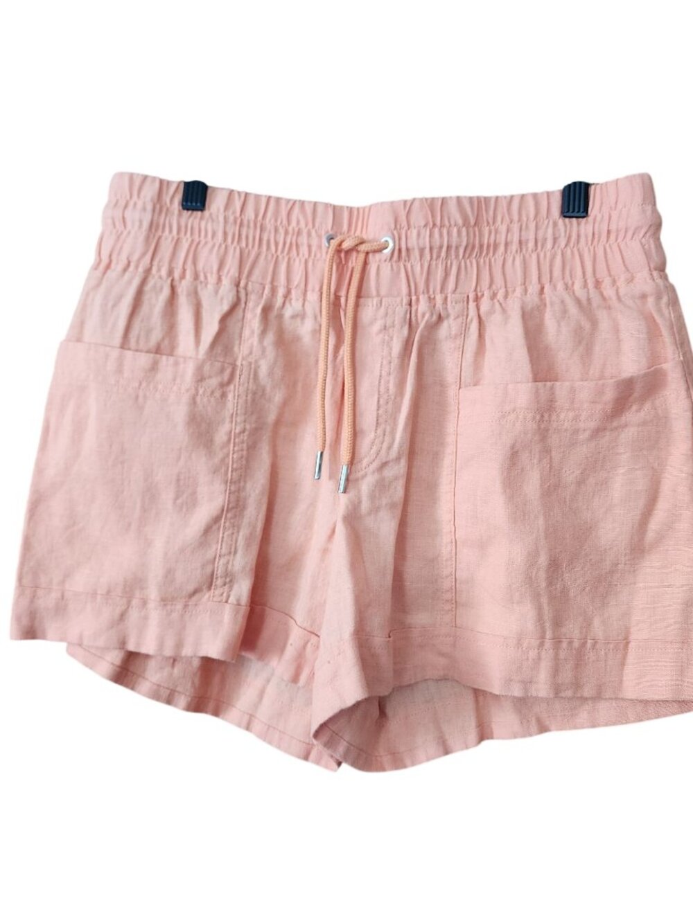 Athleta 100% Linen orange Sherbert Shorts Front Pockets Womens Size 6